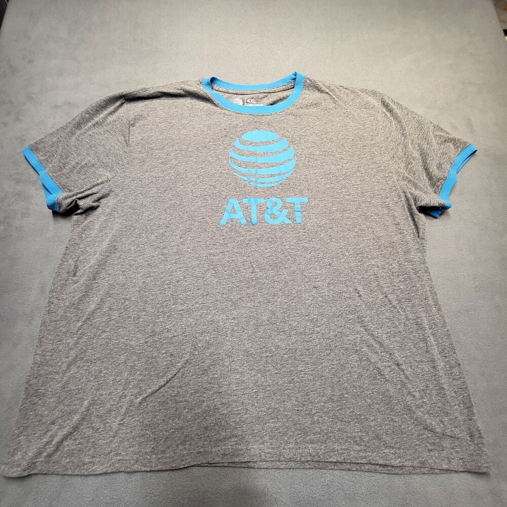 AT&T Employee Shirt Mens 4XL Gray Short Sleeve Crew Neck Graphic